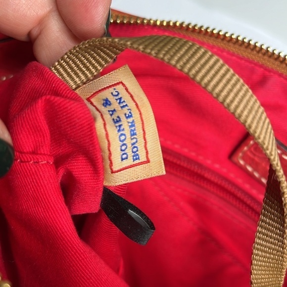 Dooney & Bourke Florentine Letter Carrier Red Suede Crossbody Bag - Picture 12 of 13